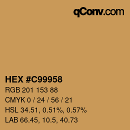 Color code: HEX #C99958 | qconv.com