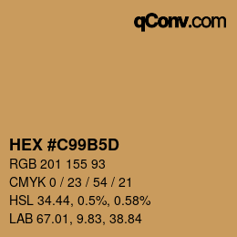 カラーコード: HEX #C99B5D | qconv.com