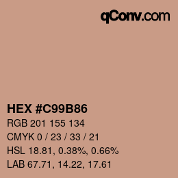 カラーコード: HEX #c99b86 | qconv.com