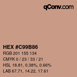 カラーコード: HEX #C99B86 | qconv.com