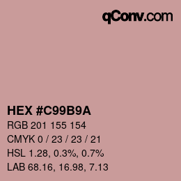 Color code: HEX #C99B9A | qconv.com