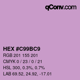 Color code: HEX #C99BC9 | qconv.com