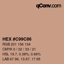 Color code: HEX #C99C86 | qconv.com