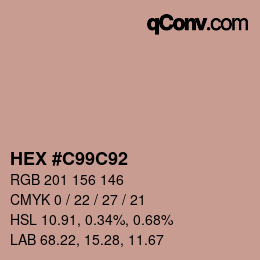 Color code: HEX #C99C92 | qconv.com