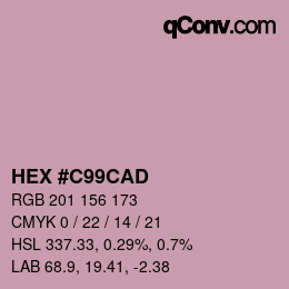 Color code: HEX #C99CAD | qconv.com