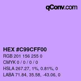 Farbcode: HEX #C99CFF00 | qconv.com