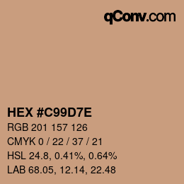 Color code: HEX #C99D7E | qconv.com