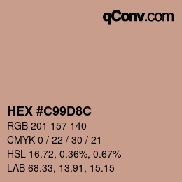 Color code: HEX #C99D8C | qconv.com