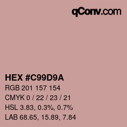 Color code: HEX #C99D9A | qconv.com