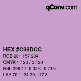 Color code: HEX #C99DCC | qconv.com