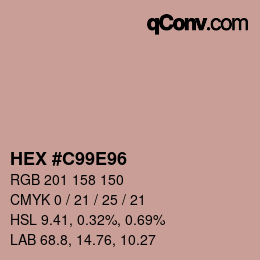 Color code: HEX #C99E96 | qconv.com