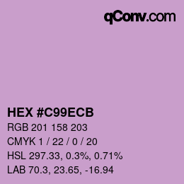 Color code: HEX #C99ECB | qconv.com