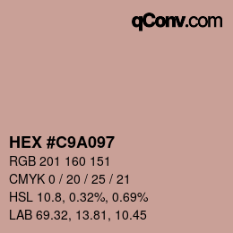 Color code: HEX #C9A097 | qconv.com