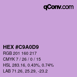 カラーコード: HEX #C9A0D9 | qconv.com