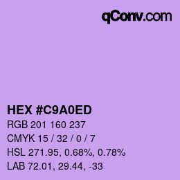 Color code: HEX #C9A0ED | qconv.com