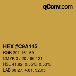 Color code: HEX #C9A145 | qconv.com