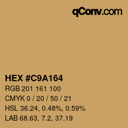颜色代码: HEX #C9A164 | qconv.com