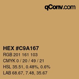 カラーコード: HEX #C9A167 | qconv.com
