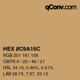 Color code: HEX #C9A16C | qconv.com