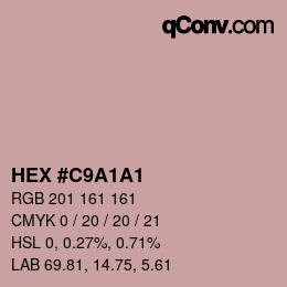 Color code: HEX #C9A1A1 | qconv.com