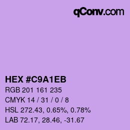Color code: HEX #C9A1EB | qconv.com