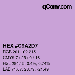 Color code: HEX #C9A2D7 | qconv.com