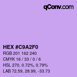 Color code: HEX #C9A2F0 | qconv.com