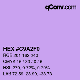 カラーコード: HEX #C9A2F0 | qconv.com