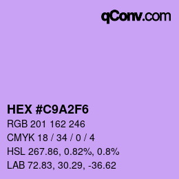 カラーコード: HEX #C9A2F6 | qconv.com