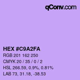 カラーコード: HEX #C9A2FA | qconv.com