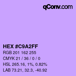 Color code: HEX #C9A2FF | qconv.com
