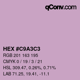 Color code: HEX #C9A3C3 | qconv.com