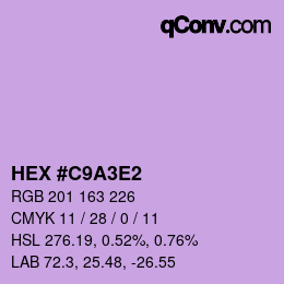 カラーコード: HEX #C9A3E2 | qconv.com