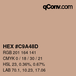 颜色代码: HEX #C9A48D | qconv.com