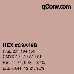 Color code: HEX #C9A49B | qconv.com