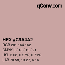 Color code: HEX #C9A4A2 | qconv.com