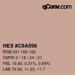 Farbcode: HEX #C9A598 | qconv.com
