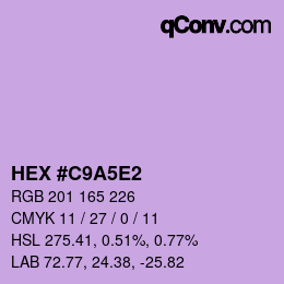 Farbcode: HEX #C9A5E2 | qconv.com
