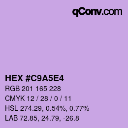 Color code: HEX #C9A5E4 | qconv.com