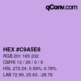 Color code: HEX #C9A5E8 | qconv.com