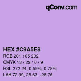 Farbcode: HEX #C9A5E8 | qconv.com