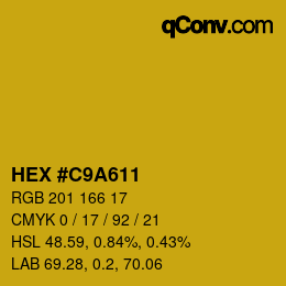 Color code: HEX #C9A611 | qconv.com