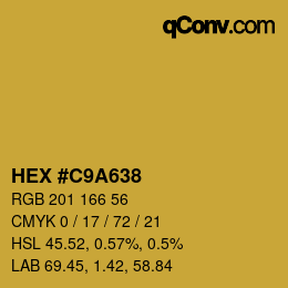 Color code: HEX #C9A638 | qconv.com