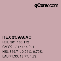 Color code: HEX #C9A6AC | qconv.com