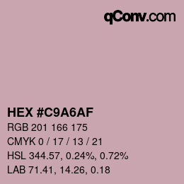 Color code: HEX #C9A6AF | qconv.com