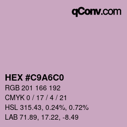 Color code: HEX #C9A6C0 | qconv.com