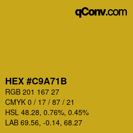 Color code: HEX #C9A71B | qconv.com