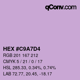 Farbcode: HEX #C9A7D4 | qconv.com