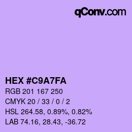 Color code: HEX #C9A7FA | qconv.com