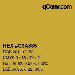 Color code: HEX #C9A835 | qconv.com